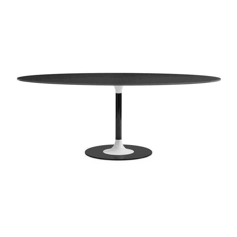 Kartell - Thierry Esstisch XXL oval - schwarz/lackiert/LxBxH 192x118x72cm/Gestell Stahl lackiert von Kartell