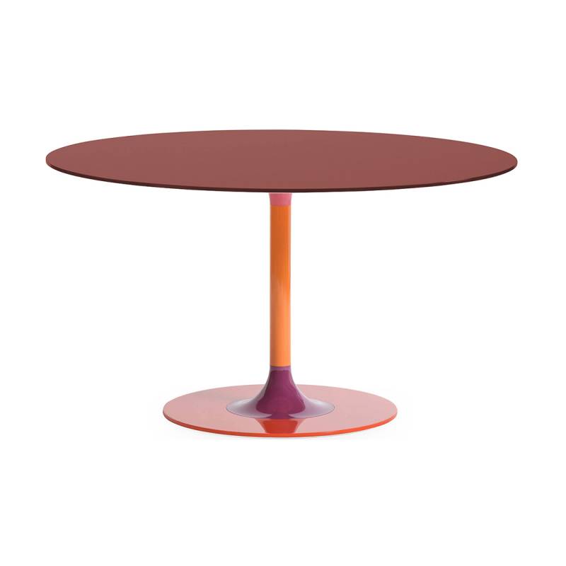 Kartell - Thierry Esstisch XXL rund - bordeaux/lackiert/HxØ 72x130cm/Gestell Stahl lackiert von Kartell