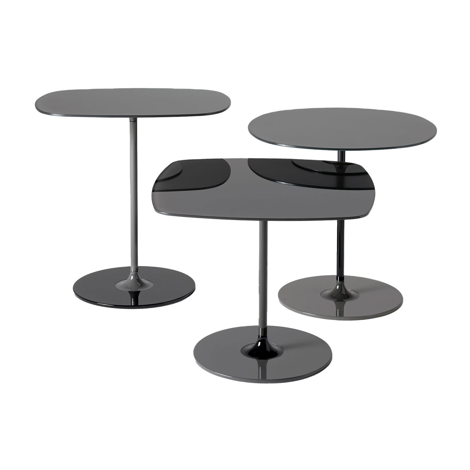 Kartell - Thierry Trio Beistelltisch 3er Set - schwarz/lackiert/Gestell Stahl lackiert von Kartell