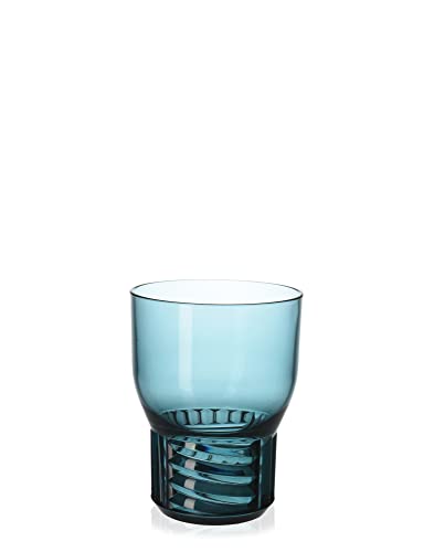 Kartell Trama Weinglas, Thermoplastisches Technopolymer, Hellblau, 11 x 8,5 cm, 4-Einheiten von Kartell