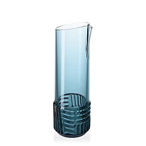 Kartell Trama Karaffe, Thermoplastisches Technopolymer, Hellblau, 30,5 x 10 cm von Kartell