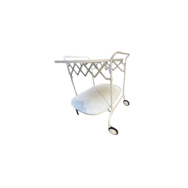 Servierwagen Gastone aus Edelstahl (weiß), Kartell von Kartell