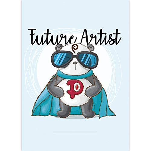 1 Cooler Kinder DIN A3 Malblock mit Hero Panda: Future Artist • Zeichenblock Skizzen-Block 25 Blatt weiß, kopfverleimt, holzfreies Qualitäts-Papier 100g/m² - für Schule, Basteln, Hobby von Kartenkaufrausch