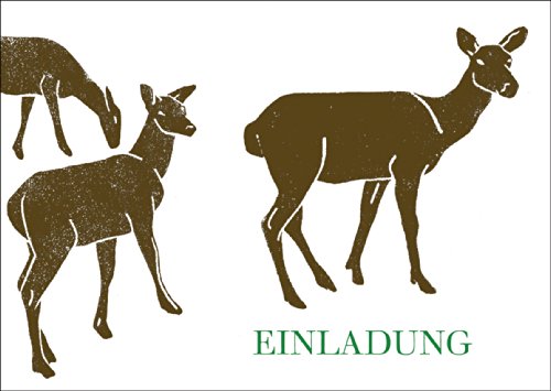 Einladungskarte mit Rehen zur Jagd, zum Wildessen oder zum Wald Spaziergang • Klappkarte um die schönsten Momente des Lebens mit Familie, Freunden, Kollegen zu feiern von Kartenkaufrausch