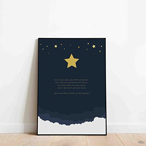 Kartenkuss- Andenken Sternenkind Poster/Wandbild A4/A3 - Sternenbaby Poster - Stern - Trost Verlust Tod Trauer, ohne Rahmen (A3) von KartenKuss.de