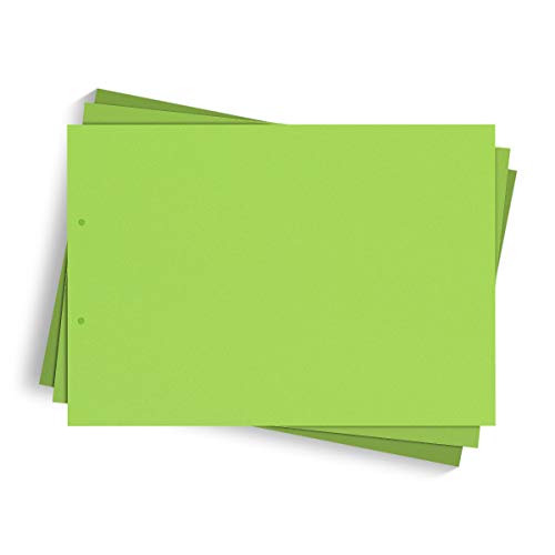 1 x Extra Blätter Fotokarton 300g/qm gelocht DIN A4 quer 297 x 210 mm - Grün von Kartenmachen.de