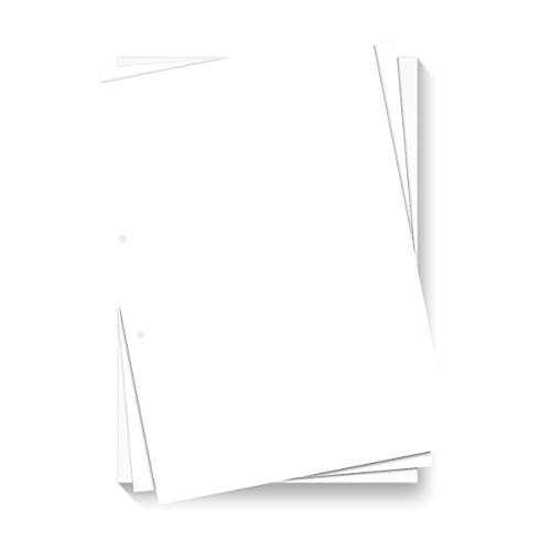 30 x Extra Blätter Fotokarton 300g/qm gelocht DIN A4 hoch 210 x 297 mm - Weiß von Kartenmachen.de