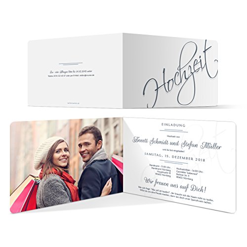 40 x Hochzeitseinladungen Einladungskarten Einladung Karten individuell - Hochzeit Schriftzug von Kartenmachen.de