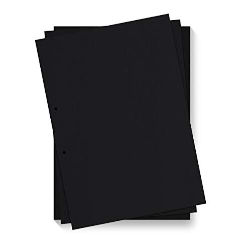 5 x Extra Blätter Fotokarton 300g/qm gelocht DIN A4 hoch 210 x 297 mm - Schwarz von Kartenmachen.de