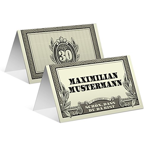 60 x Tischkarten Geburtstag Hochzeit Platzkarten Namenskärtchen Karten individuell - Dollarschein 60 x Tischkarten Geburtstag Hochzeit Platzkarten Namenskärtchen Karten individuell - Dollarschein von Kartenmachen.de