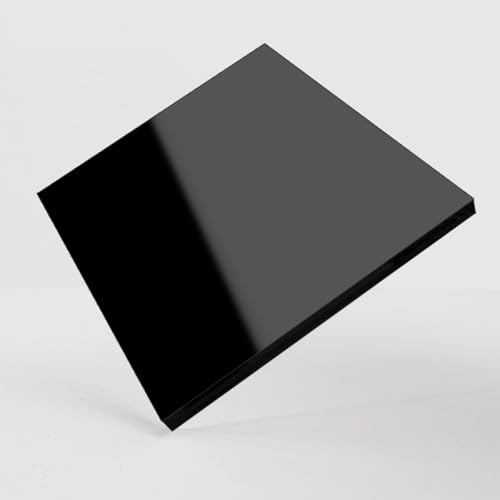 Acrylglas PMMA GS Schwarz glänzend Laserschnitt nach Maß laserpoliserte Kante Scheibe Größe Wählbar (8 mm, 500 x 1200 mm) von Kartenmachen.de