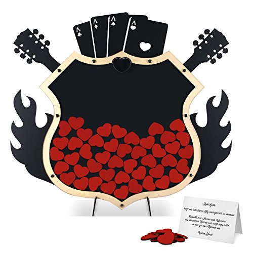 Gästebuch Alternative Hochzeit Geburtstag - Rockabilly Route 66 Anthrazit inkl. Holzherzchen Gästebuch Alternative Hochzeit Geburtstag - Rockabilly Route 66 Anthrazit inkl. Holzherzchen von Kartenmachen.de