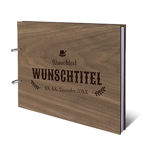 Geburtstag Party Gästebuch Nussbaum Holzcover mit individueller Gravur inkl. 72 Naturpapier Blätter DIN A4 quer 302 x 215 mm - Ozapft is Geburtstag Party Gästebuch Nussbaum Holzcover mit individueller Gravur inkl. 72 Naturpapier Blätter DIN A4 quer 302 x 215 mm - Ozapft is von Kartenmachen.de