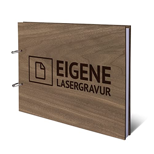 Hochzeit Gästebuch Nussbaum Holz Gravur individuell Holzcover mit 72 Blatt | 144 Naturpapier Innenseiten DIN A4 quer 302 x 215 mm - Eigene Gravur Hochzeit Gästebuch Nussbaum Holz Gravur individuell Holzcover mit 72 Blatt | 144 Naturpapier Innenseiten DIN A4 quer 302 x 215 mm - Eigene Gravur von Kartenmachen.de