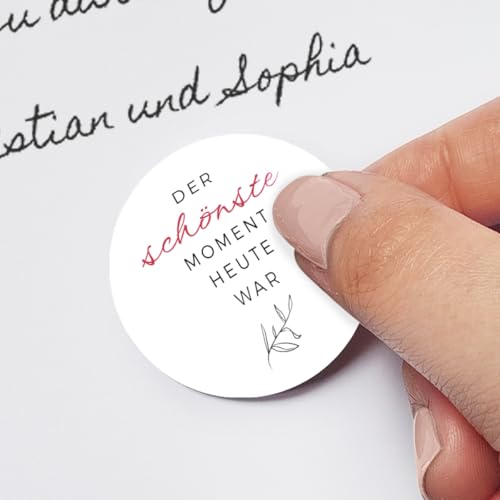 Hochzeit Gästebuch Sticker Aufkleber Set mit 40 verschiedenen Fragen, selbstklebend als Kreis, für Fotoalbum, Gästebuch oder Scrapbooking - Modern Botanical von Kartenmachen.de