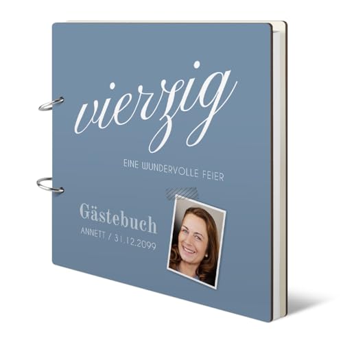 Runder Geburtstag Gästebuch individuell bedruckt 215x215mm inkl. 144 Naturpapier Innenseiten 40 Jahre - Wundervolle Jahre Runder Geburtstag Gästebuch individuell bedruckt 215x215mm inkl. 144 Naturpapier Innenseiten 40 Jahre - Wundervolle Jahre von Kartenmachen.de