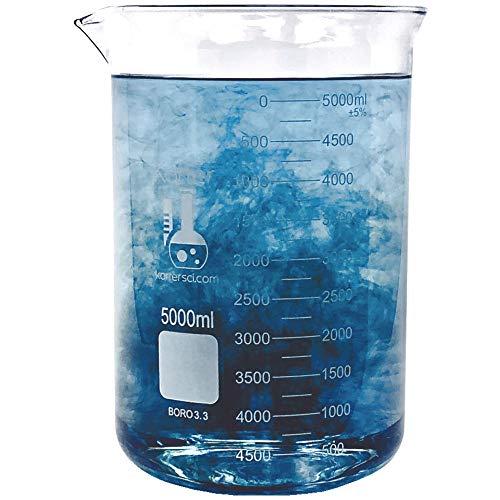 5000-ml-Becher, niedrige Griffform, Borosilikatglas 3.3, Doppelskala, graduiert, Karter Scientific 213D22 (einzeln) von Karter Scientific