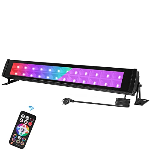 48W UV Schwarzlicht, Farbwechselnde RGB- und LED Schwarzlichtlampe für den Draußen mit RF-Fernbedienung, IP66 Wasserdicht UV Strahler Außen, Aluminium Blacklight für Neonfarbe,Halloween, Bühnen, von Kartols