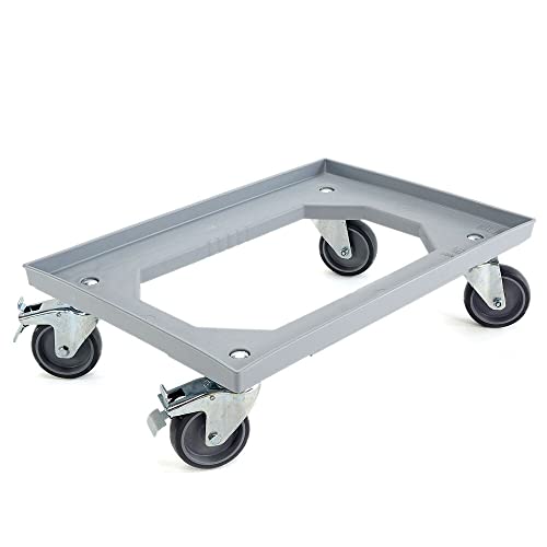 Karton EU Transportroller für Boxen 60 x 40 cm mit 2 Bremsen, Grau, 4 Lenkrollen, Rollwagen, Euroboxen, Eurobehälter Karton EU Transportroller für Boxen 60 x 40 cm mit 2 Bremsen, Grau, 4 Lenkrollen, Rollwagen, Euroboxen, Eurobehälter von Karton
