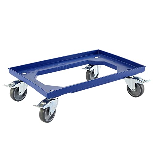 Karton EU Transportroller 60 x 40 cm mit 4 Bremsen und 4 Lenkrollen Rollwagen Euroboxen Eurobehälter, 300 kg Tragfähigkeit, Blau Karton EU Transportroller 60 x 40 cm mit 4 Bremsen und 4 Lenkrollen Rollwagen Euroboxen Eurobehälter, 300 kg Tragfähigkeit, Blau von Karton