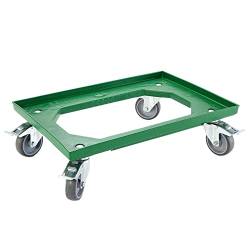 EU Transportroller für Boxen 60 x 40 cm mit 4 Bremsen Grün und 4 Lenkrollen Rollwagen Euroboxen Eurobehälter EU Transportroller für Boxen 60 x 40 cm mit 4 Bremsen Grün und 4 Lenkrollen Rollwagen Euroboxen Eurobehälter von Karton