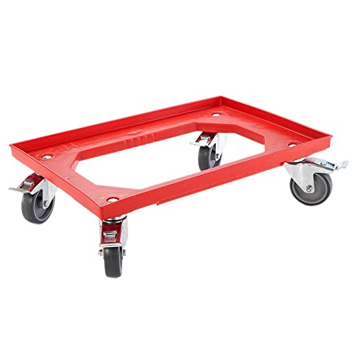 Karton EU Transportroller für Boxen 60 x 40 cm mit 4 Bremsen und 4 Lenkrollen, Rot Karton EU Transportroller für Boxen 60 x 40 cm mit 4 Bremsen und 4 Lenkrollen, Rot von Karton