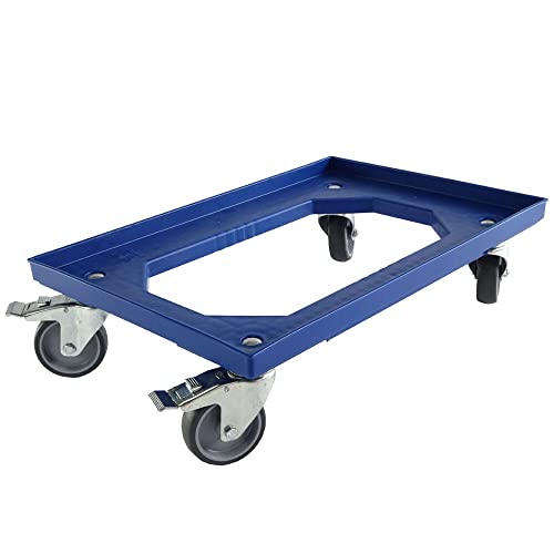 Karton EU Transportroller für Boxen 60 x 40 cm mit 2 Bremsen Blau und 4 Lenkrollen Rollwagen Euroboxen Eurobehälter Karton EU Transportroller für Boxen 60 x 40 cm mit 2 Bremsen Blau und 4 Lenkrollen Rollwagen Euroboxen Eurobehälter von Karton