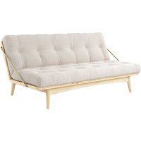 KARUP Design - Folk Schlafsofa 130 cm, Kiefer klar lackiert / Cord ivory (510) von Karup