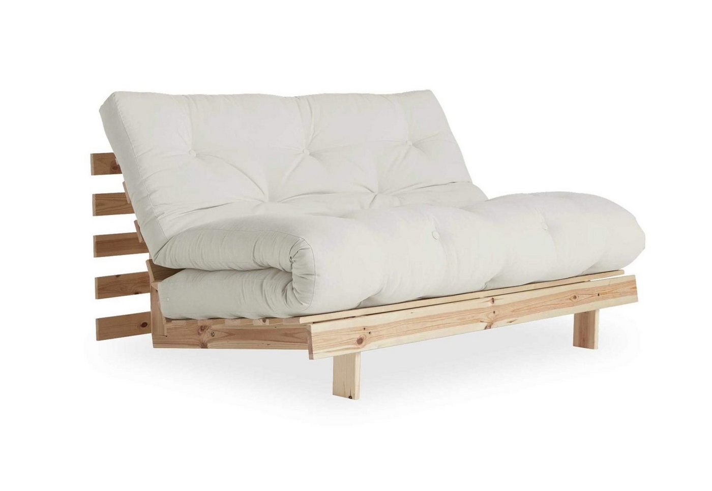 Karup Design 2-Sitzer Schlafsofa ROOTS 140 cm Sofa Gestell Kiefer Massivholz Bezug Natural von Karup Design