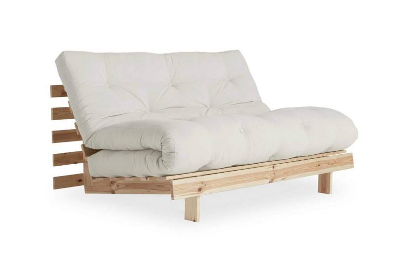 Karup Design 2-Sitzer Schlafsofa ROOTS 140 cm Sofa Gestell Kiefer Massivholz Bezug Natural von Karup Design