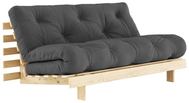 Karup Design 2-Sitzer Schlafsofa ROOTS 160 cm Polster DARK GREY Klappsofa Gestell Kiefer von Karup Design