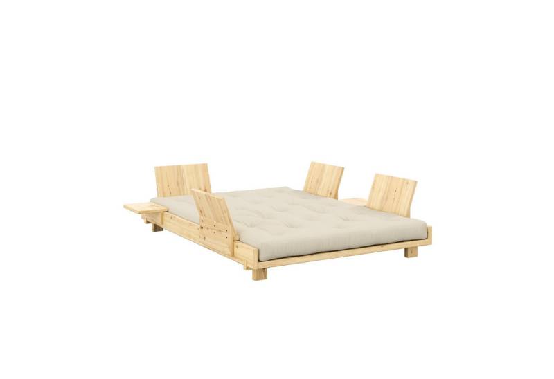 Karup Design Bett Social Sofa Bed, mit verstellbarem Zubehör, inkl Matratze & Lattenrost, Bett wahlweise mit 2 oder 4 Rückenlehnen und 2 Ablagen. Mit Matratze von Karup Design