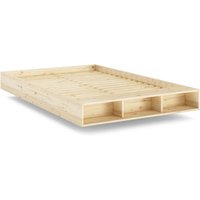 Karup Design Stauraumbett "Merge Bed Bettgestell m. integrierter Bank m. Stauraum, mehrere Größen", inkl. Lattenrost, excl. Matratze, FSC-zertifiziertes Massivholz von Karup Design