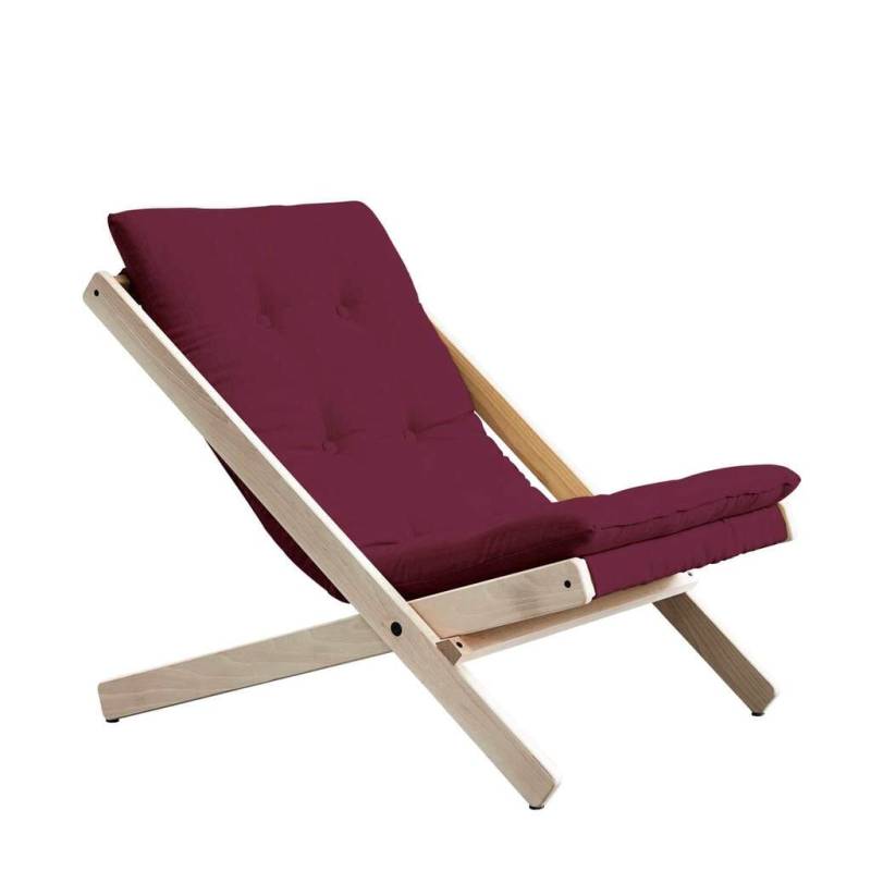 Design Klappsessel BOOGIE Polsterauflage BORDEAUX Gestell Buche von Karup