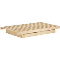 KARUP Design - Kanso Bett mit Schubladen, 90 x 200 cm, Kiefer natur von Karup