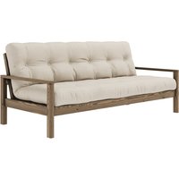 KARUP Design - Knob Schlafsofa 130 x 190 cm, Kiefer carobbraun / beige (747) von Karup