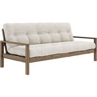 KARUP Design - Knob Schlafsofa 130 x 190 cm, Kiefer carobbraun / ivory (510) von Karup