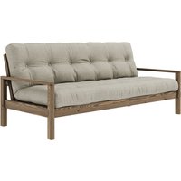 KARUP Design - Knob Schlafsofa 130 x 190 cm, Kiefer carobbraun / linen (914) von Karup