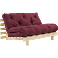 KARUP Design - Roots Schlafsofa, 140 x 200 cm, Kiefer natur / bordeaux (710) von Karup