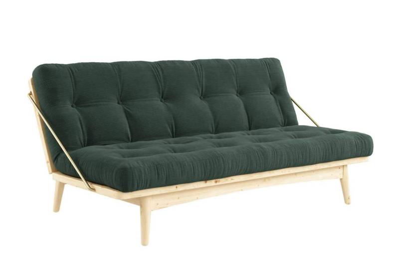 Klappcouch Funktionssofa FOLK mit Cord Bezug Kiefer Natur lackiert von Karup
