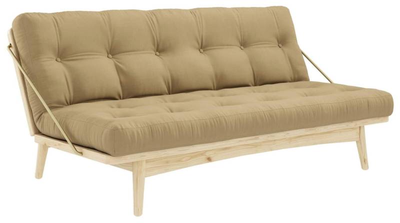 Klappcouch Sofa FOLK mit Klappfunktion Kiefer natur mit Polsterauflage von Karup
