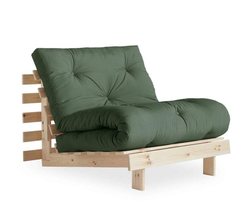 Schlafsofa ROOTS 90 cm Polster OLIVE GREEN von KARUP Funktionssofa Klappgestell von Karup