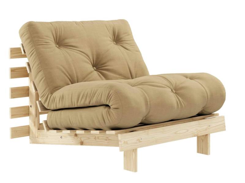 Schlafsofa ROOTS 90 cm Polster WHEARBEIGE Klappgestell Kiefer massiv von KARUP von Karup