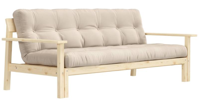 Schlafsofa UNWIND Polster Beige Sofagestell Kiefer massiv von Karup
