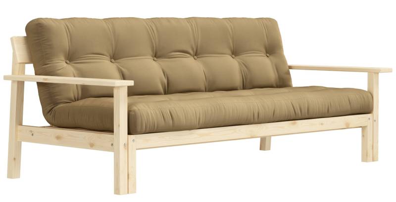 Schlafsofa UNWIND Polster Wheatbeige Sofagestell Kiefer massiv von Karup