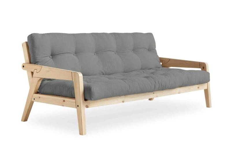 Karup Sofabett Schlafsofa GRAB Gestell Kiefer lackiert Polster Grey mit klappbarer Rückenlehne von Karup