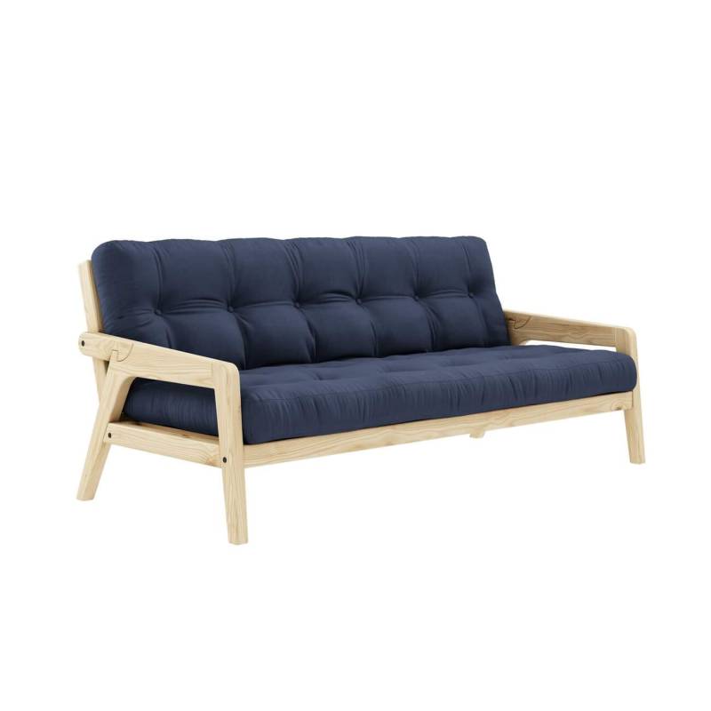 Sofabett Schlafsofa GRAB von Karup Gestell Kiefer lackiert Polster Navy mit klappbarer Rückenlehne von Karup