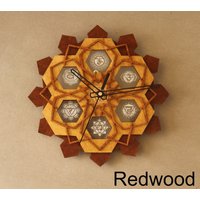Laser Geschnittene Holz Chakra Wanduhr Heilige Geometrie von KaryaCreativeStudio
