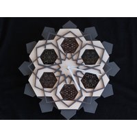 Metatrons Würfel Wanduhr Aus Holz Heilige Geometrie Dekor, Geschenkbox von KaryaCreativeStudio