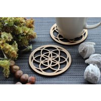 Samen Des Lebens Holzuntersetzer, Tischdekor, Esszimmerdekor, Tischset, Rustikales Personalisierte Untersetzer, Geschenk von KaryaCreativeStudio